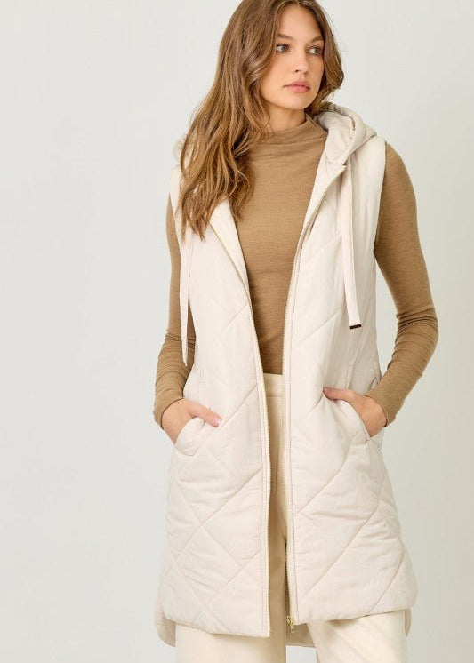 Quilted Gold Zip Puffer Vest - 3 Colors! - The Nines