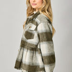 Peplum Plaid Jackets - 2 Colors! - The Nines