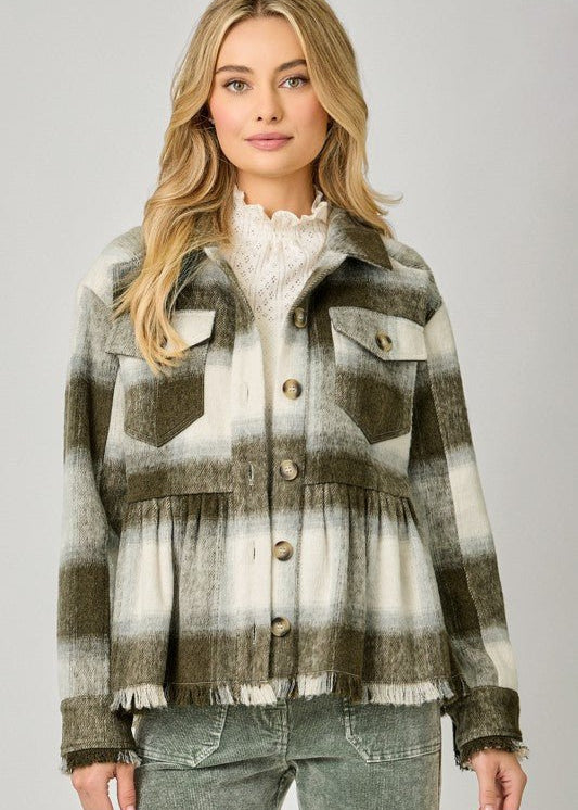 Peplum Plaid Jackets - 2 Colors! - The Nines