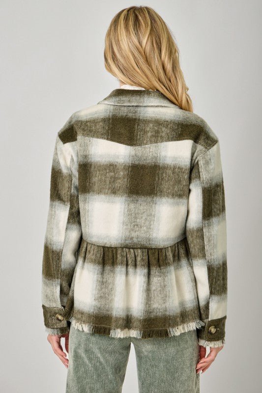 Peplum Plaid Jackets - 2 Colors! - The Nines