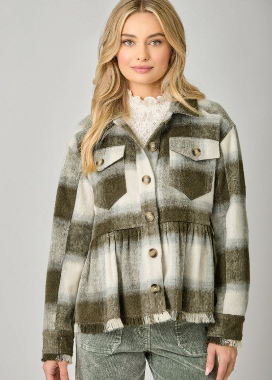 Peplum Plaid Jackets - 2 Colors! - The Nines