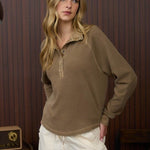 Washed Ribbed Snap Button Top - 2 Colors! - The Nines