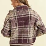 Brown Plaid Sweater Jacket - The Nines