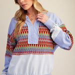 Jordyn Crochet Detail French Terry Pullover - 2 colors! - The Nines