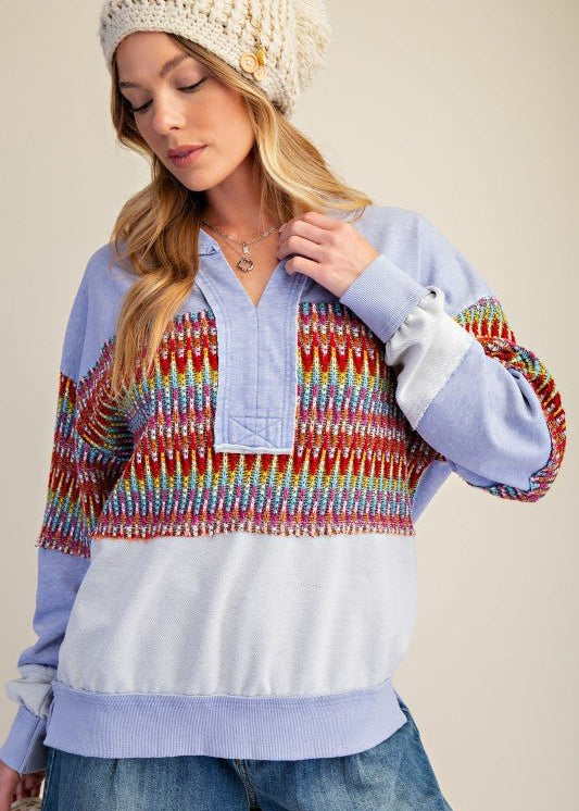 Jordyn Crochet Detail French Terry Pullover - 2 colors! - The Nines