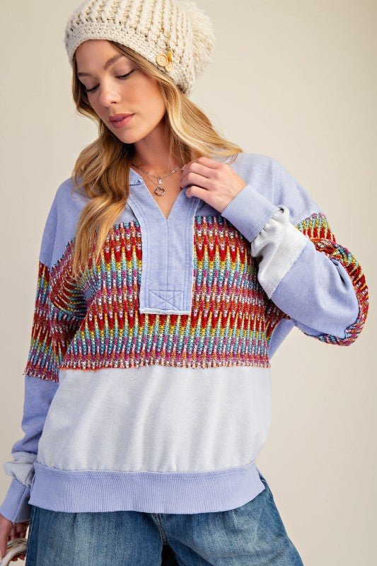 Jordyn Crochet Detail French Terry Pullover - 2 colors! - The Nines