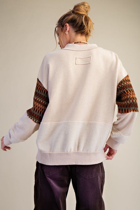 Jordyn Crochet Detail French Terry Pullover - 2 colors! - The Nines