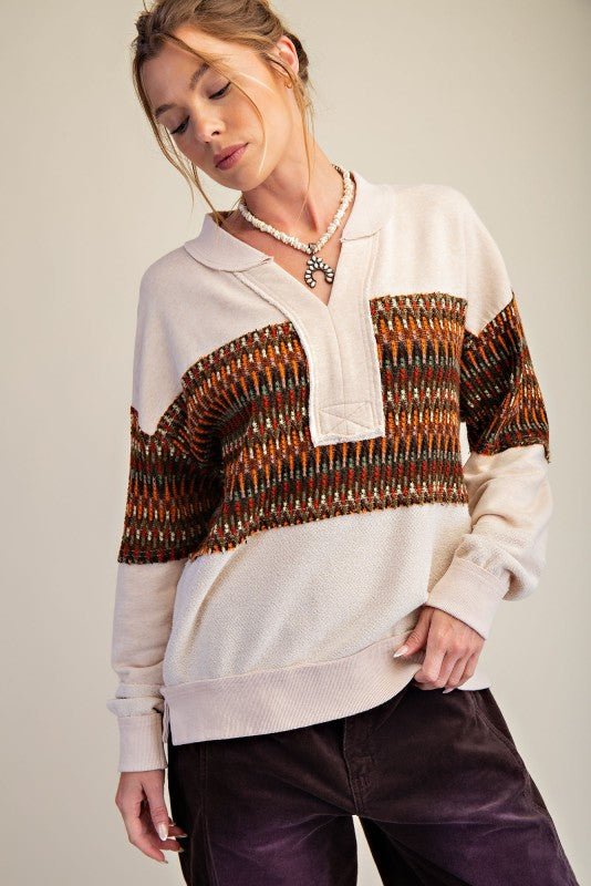 Jordyn Crochet Detail French Terry Pullover - 2 colors! - The Nines