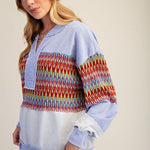 Jordyn Crochet Detail French Terry Pullover - 2 colors! - The Nines