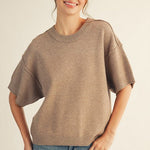 Raw Edge Short Sleeve Sweaters - 3 Colors! - The Nines