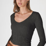 NikiBiki Lace Textured V - neck Top - 2 Colors! - The Nines