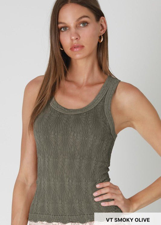Nikibiki Reversible Lace Textured Tank - 3 Colors! - The Nines