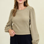 Textured Bubble Sleeve Tops - 3 colors! - The Nines