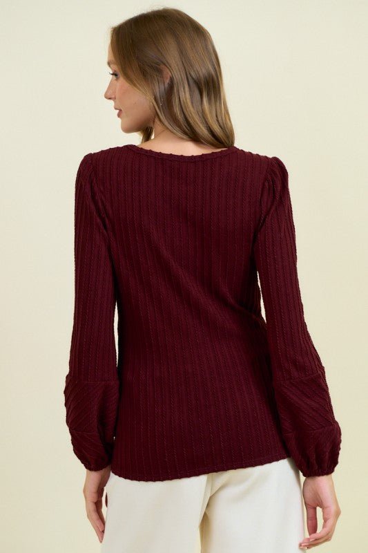 Textured Bubble Sleeve Tops - 3 colors! - The Nines