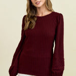 Textured Bubble Sleeve Tops - 3 colors! - The Nines