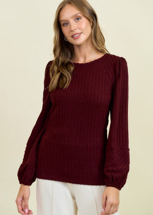 Textured Bubble Sleeve Tops - 3 colors! - The Nines