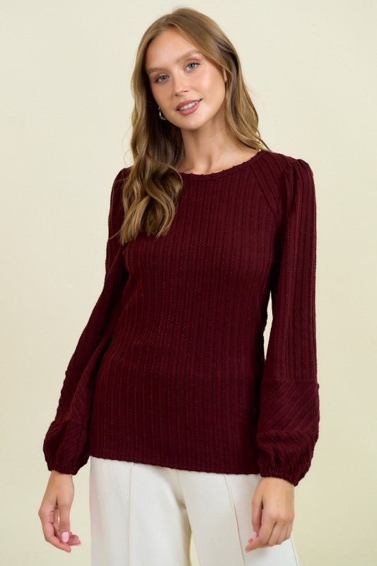 Textured Bubble Sleeve Tops - 3 colors! - The Nines