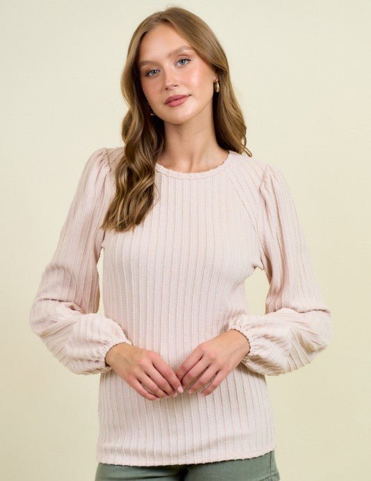 Textured Bubble Sleeve Tops - 3 colors! - The Nines
