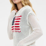 American Flag Open Knit Hoodie - The Nines