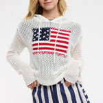 American Flag Open Knit Hoodie - The Nines