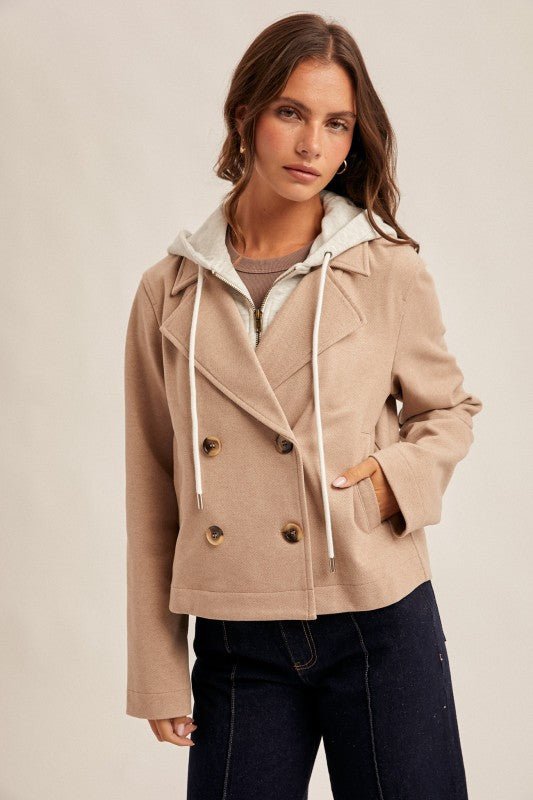 Cropped Jacket With Detachable Hood - 2 Colors! - The Nines
