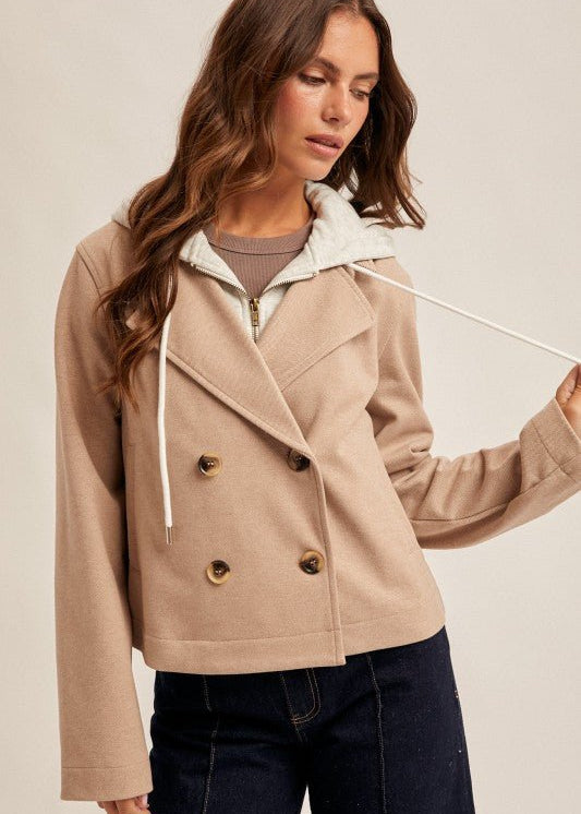 Cropped Jacket With Detachable Hood - 2 Colors! - The Nines