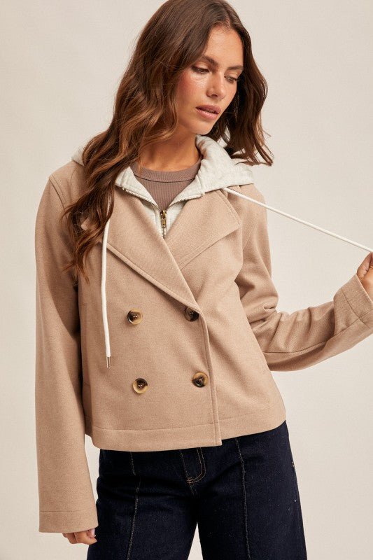 Cropped Jacket With Detachable Hood - 2 Colors! - The Nines