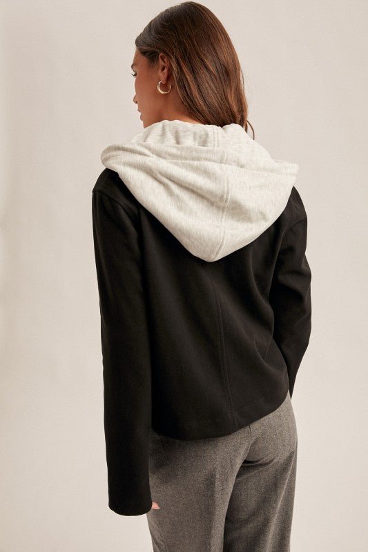 Cropped Jacket With Detachable Hood - 2 Colors! - The Nines