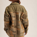 Olive Fleece & Corduroy Shacket - The Nines