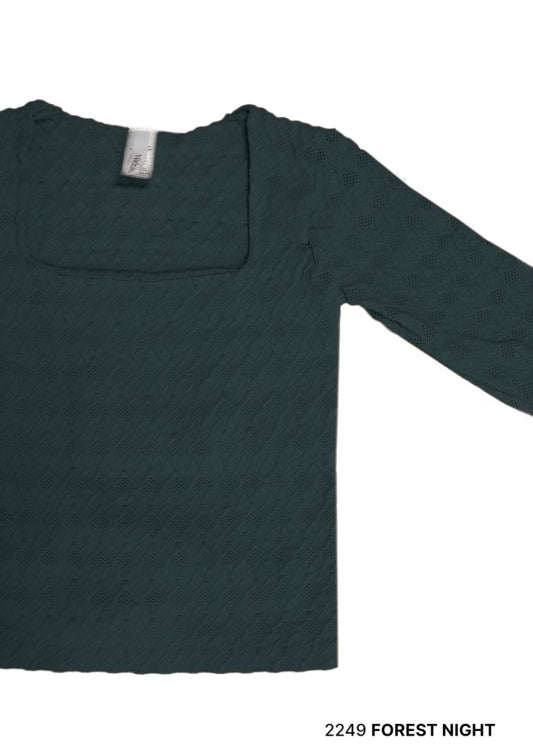 Nikibiki Square Neck Lace Textured Top - 2 Colors! - The Nines