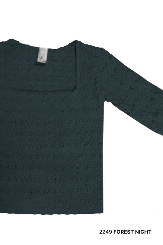 Nikibiki Square Neck Lace Textured Top - 2 Colors! - The Nines