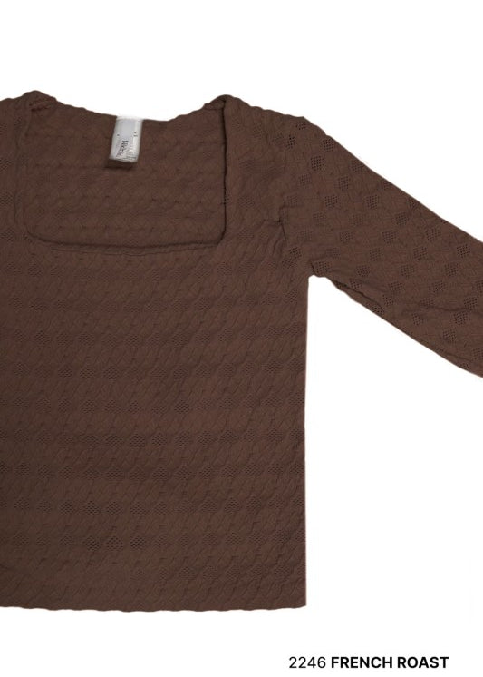 Nikibiki Square Neck Lace Textured Top - 2 Colors! - The Nines