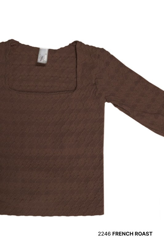 Nikibiki Square Neck Lace Textured Top - 2 Colors! - The Nines