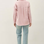 Soft Washed Denim Shacket - Dusty Pink