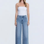 Flying Monkey Raw Hem Closeness High Rise Wide Leg Jean - The Nines