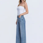 Flying Monkey Raw Hem Closeness High Rise Wide Leg Jean - The Nines