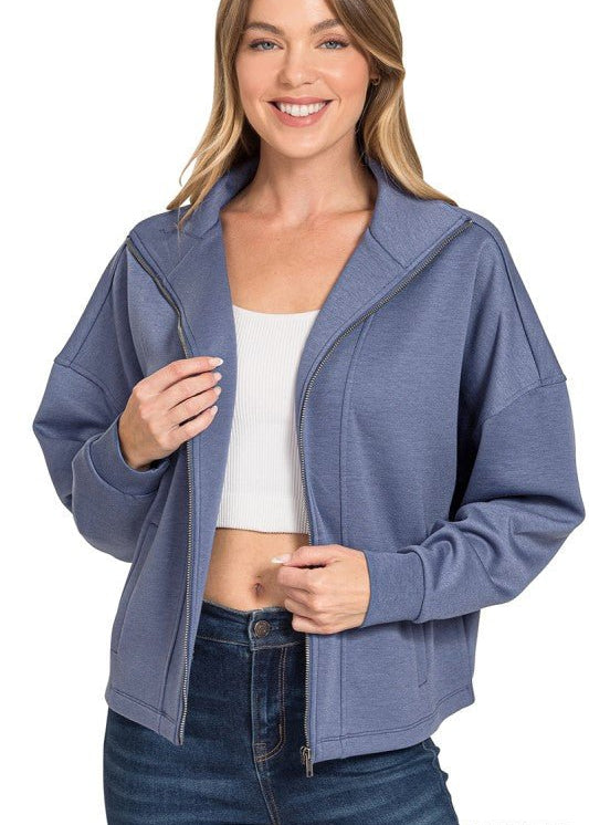 Blue Indigo Scuba Jacket - The Nines
