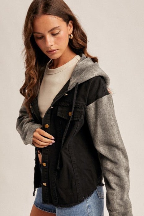 Black Plaid Sleeve Jacket - The Nines