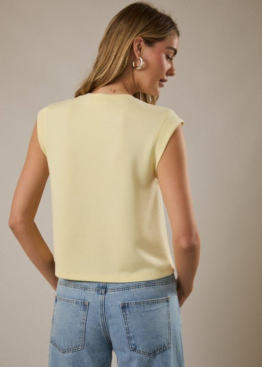 Butter Yellow Scuba Top - The Nines