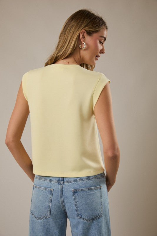 Butter Yellow Scuba Top - The Nines