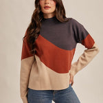 Colorblock Mock Sweater Tops - 2 Colors! - The Nines