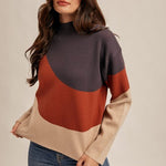 Colorblock Mock Sweater Tops - 2 Colors! - The Nines