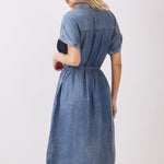 Medium Wash Denim Short Sleeve Dress - The Nines