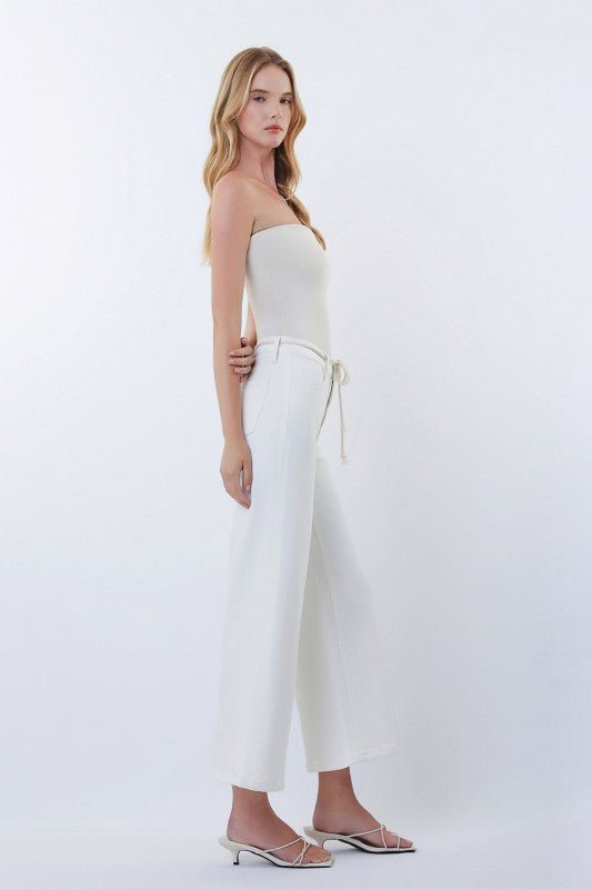 Vervet Optic White Drawstring Jean - The Nines