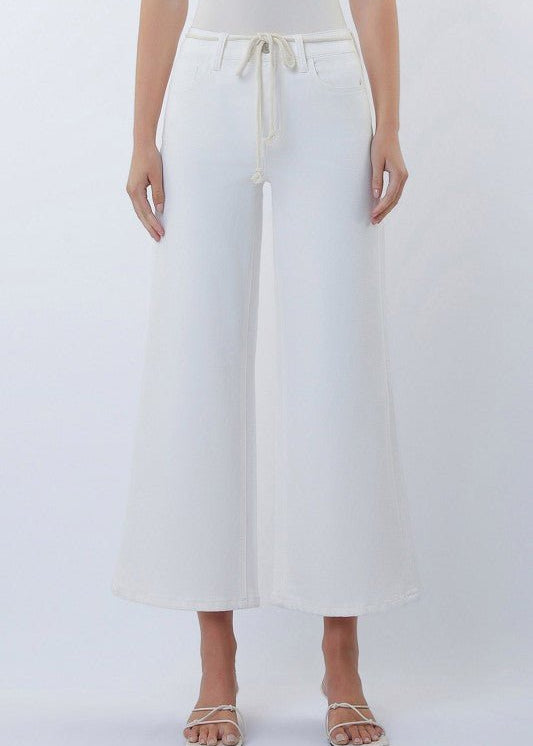 Vervet Optic White Drawstring Jean - The Nines