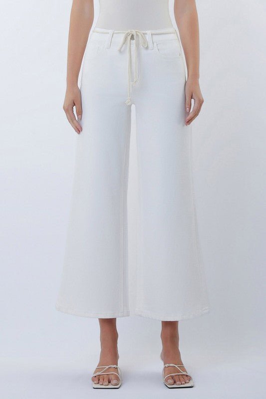 Vervet Optic White Drawstring Jean - The Nines
