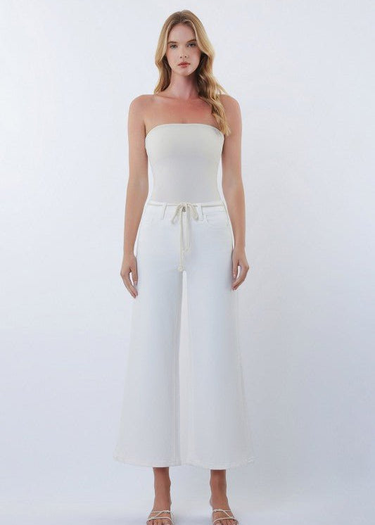 Vervet Optic White Drawstring Jean - The Nines