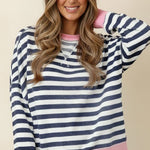 Relaxed Fit Striped Pullovers - 2 Colors! - The Nines