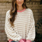 Relaxed Fit Striped Pullovers - 2 Colors! - The Nines