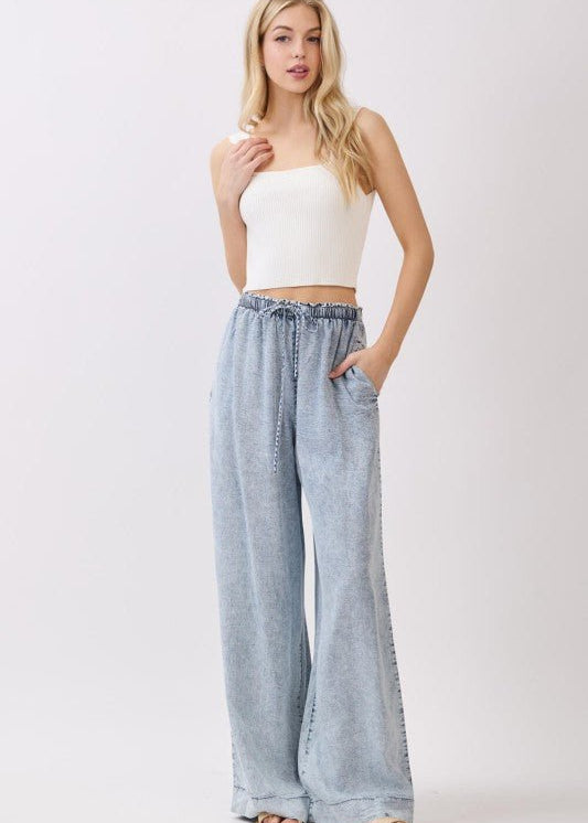 Tencel Wide Leg Pant - The Nines